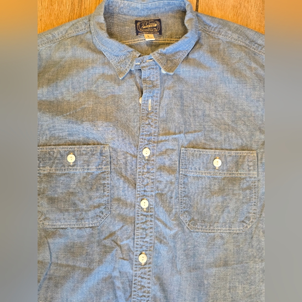 Men's JCrew Chambray Shirt Large Slim
